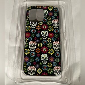 Black Poppy Skull Floral Phone Case